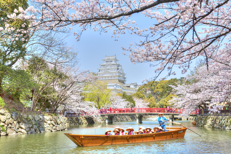 春には桜満開！初夏には新緑の姫路城を和船巡りで満喫！