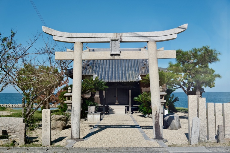 Kareki Shrine and the blue waters of Awajishima