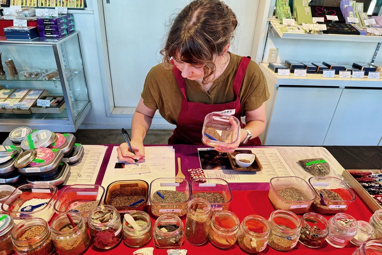 Blends of fragrant herbs, woods, and incense powders to create a “nioibukuro”